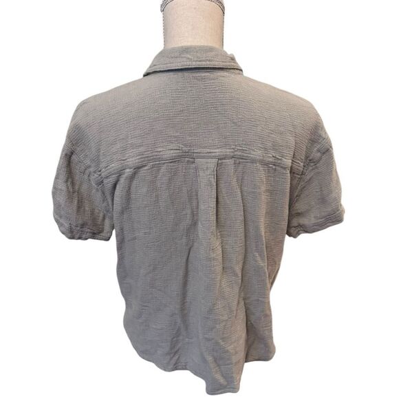 Madewell Breezewoven Beachside Shirttail Top in Ashen Sage L - Picture 4 of 7